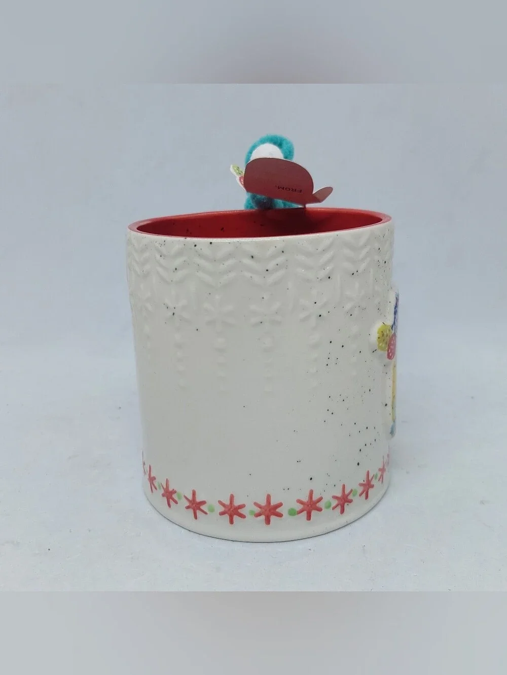 Anthropologie Mug Mitten Glove Christmas Design Letter 